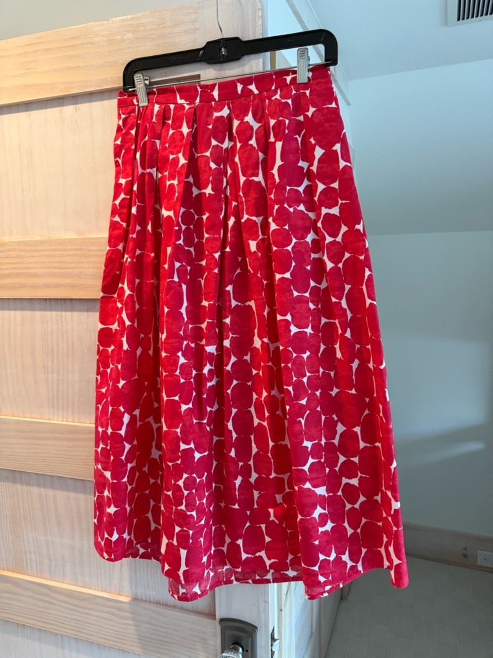 Banana Republic Hot Pink/Coral Printed Midi Skirt
